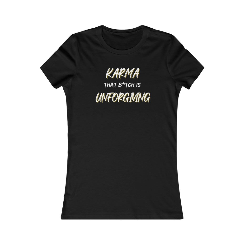 Karma Women's T-Shirt (Fitted - White Letters)