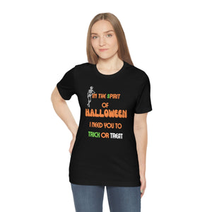 Halloween Trick or Treat Unisex Jersey Short Sleeve Tee