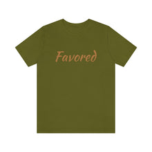 Load image into Gallery viewer, Favored Jersey Short Sleeve T-Shirt (Light Golden Brown Letters)
