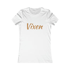 Vixen In The Nude T-Shirt (Fitted Light Golden Brown Letters)