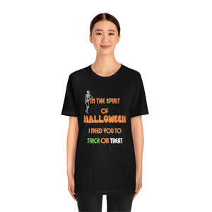 Halloween Trick or Treat Unisex Jersey Short Sleeve Tee