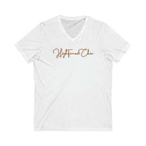 HighToned Chic Jersey Short Sleeve V-Neck Tee