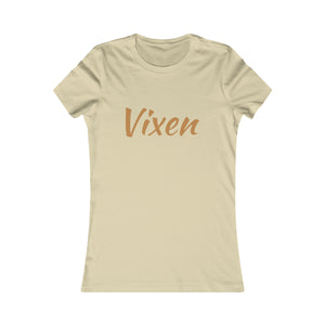 Vixen In The Nude T-Shirt (Fitted Light Golden Brown Letters)