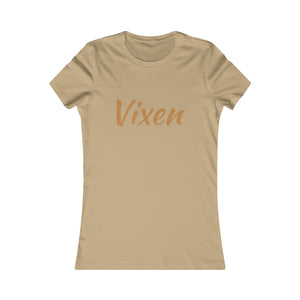 Vixen In The Nude T-Shirt (Fitted Light Golden Brown Letters)