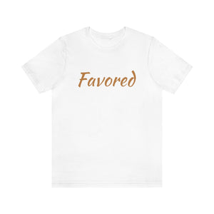 Favored Jersey Short Sleeve T-Shirt (Light Golden Brown Letters)