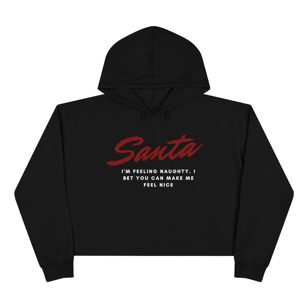 Santa Naughty Xmas Crop Hoodie